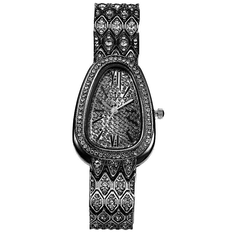 Diamond-Studded Steel Chain Fashion Watch