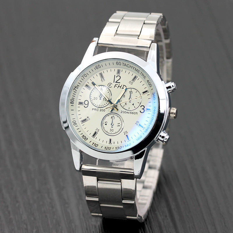 Azure Glass Belt Men's Fashion Gift Quartz Watch