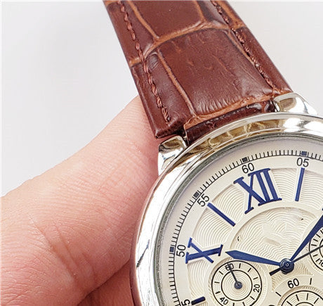 6-Pin Quartz Belt Men's Casual Watch