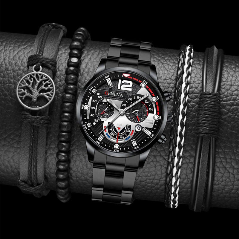 EliteSteel Men's Business Quartz Watch Bracelet Set