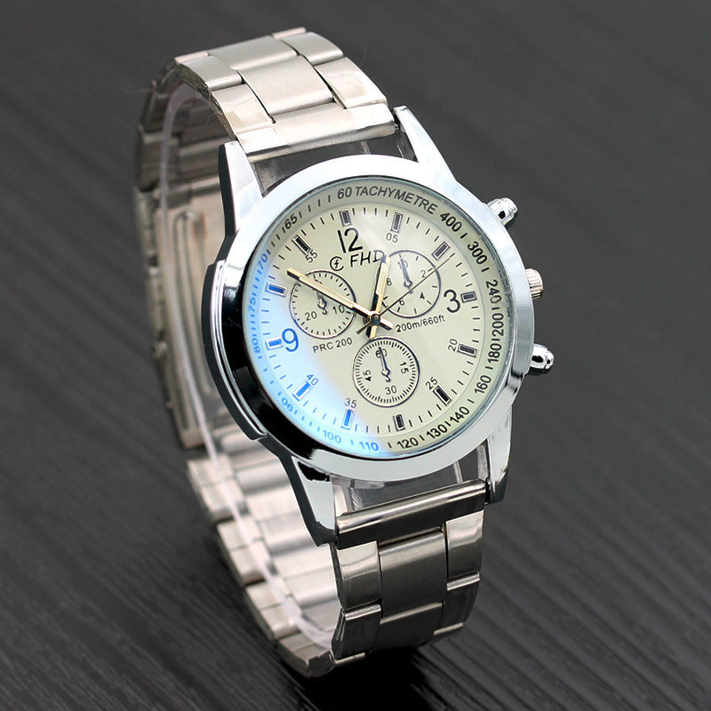 Azure Glass Belt Men's Fashion Gift Quartz Watch