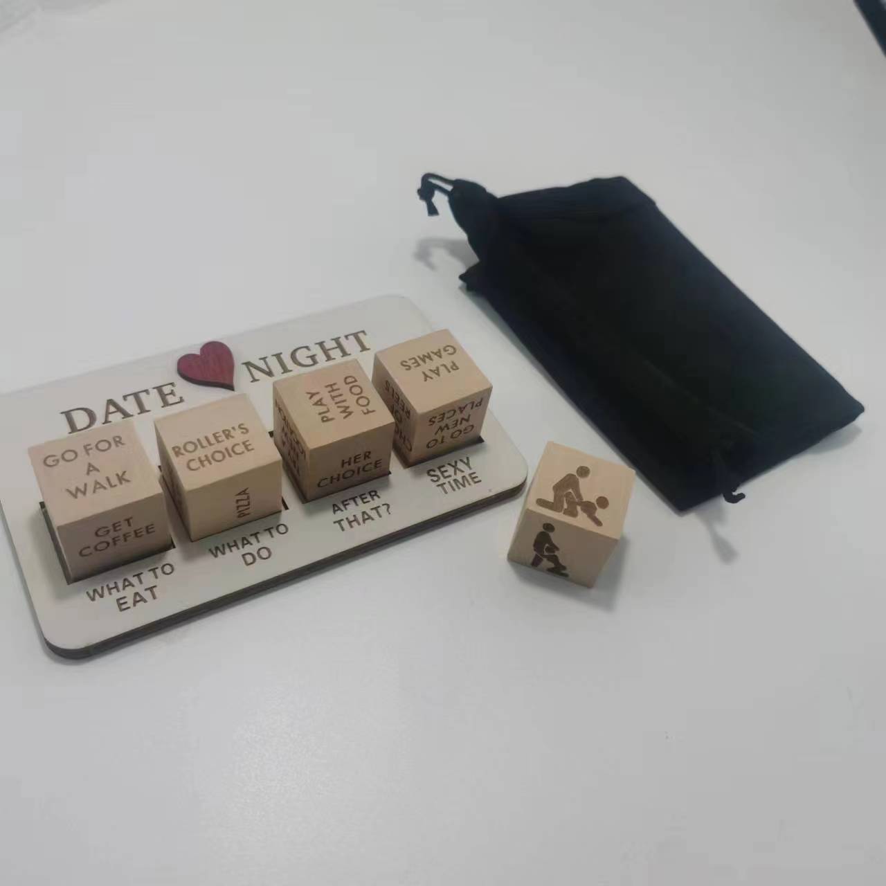 LoveRoll™ Wooden Date Night Dice – Fun & Romantic Game for Couples