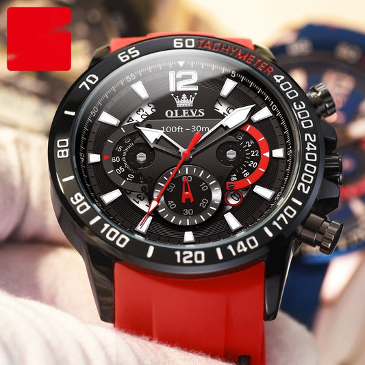 LUXORIS™ LuminoSport – Multi-Function Silicone Band Quartz Watch