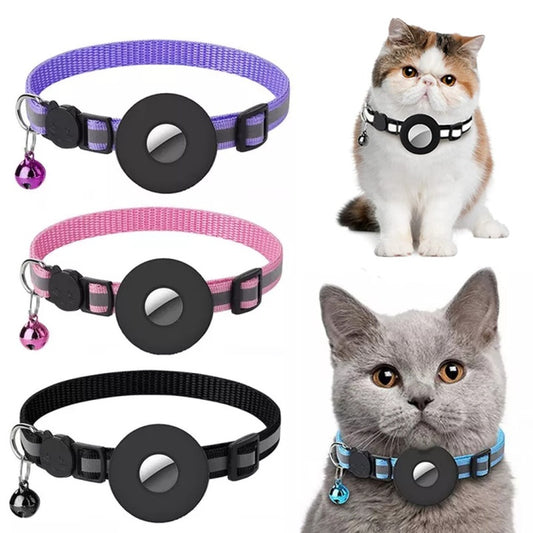 TrackSafe™ - Reflective Waterproof AirTag Collar for Pets | Secure & Adjustable