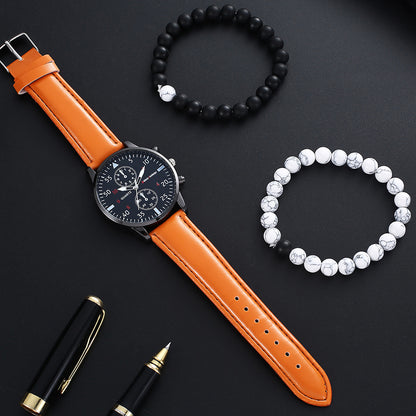 LUXORIS™ Urban Edge – Men's Trendy Quartz Watch & Bracelet Set