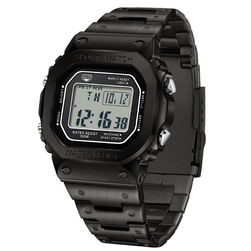 Square Fashion Sport Watch with Alarm Clock and Hand-Lifting Light Function