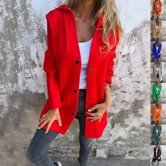 CozyTrend™ - Women's Hooded Single-Breasted Cardigan | Stylish & Lightweight Jacket