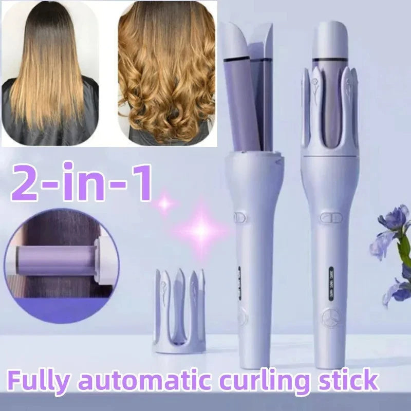 GlamCurl™ 2-in-1 Automatic Hair Curler & Straightener – Fast Heating & Anti-Scald Design