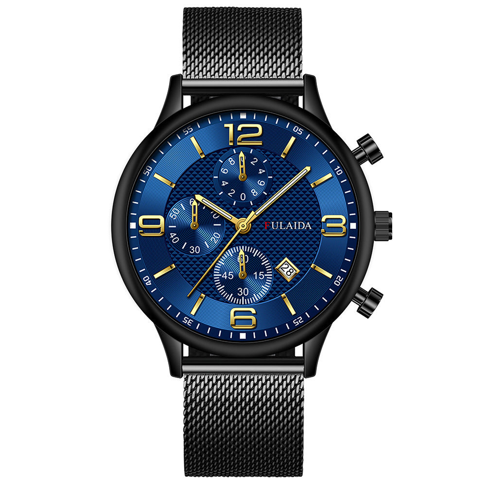 Timeless Mesh Calendar Quartz Watch for Men