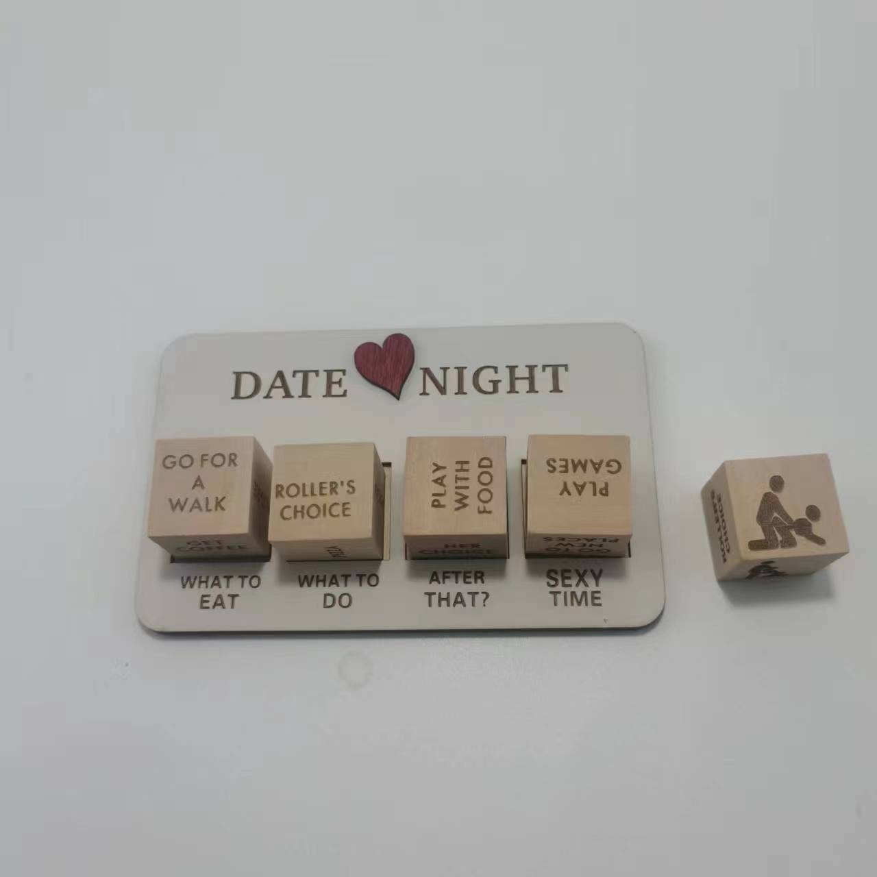 LoveRoll™ Wooden Date Night Dice – Fun & Romantic Game for Couples