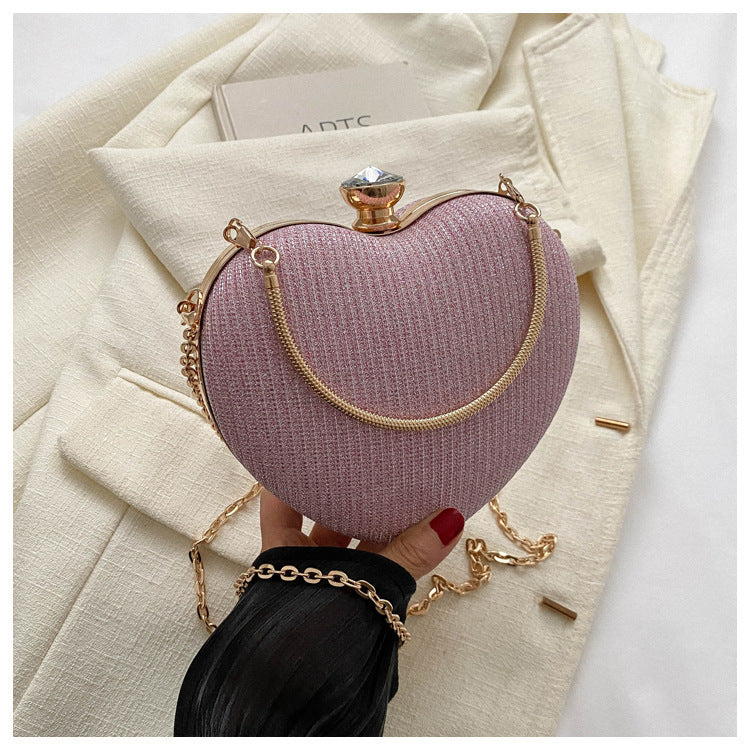 GlamHeart™ Luxury Heart-Shaped Evening Clutch – Sparkle & Elegance