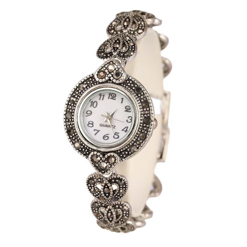 Enchanting Bohemian Rhinestone Crystal Heart Bracelet Watch