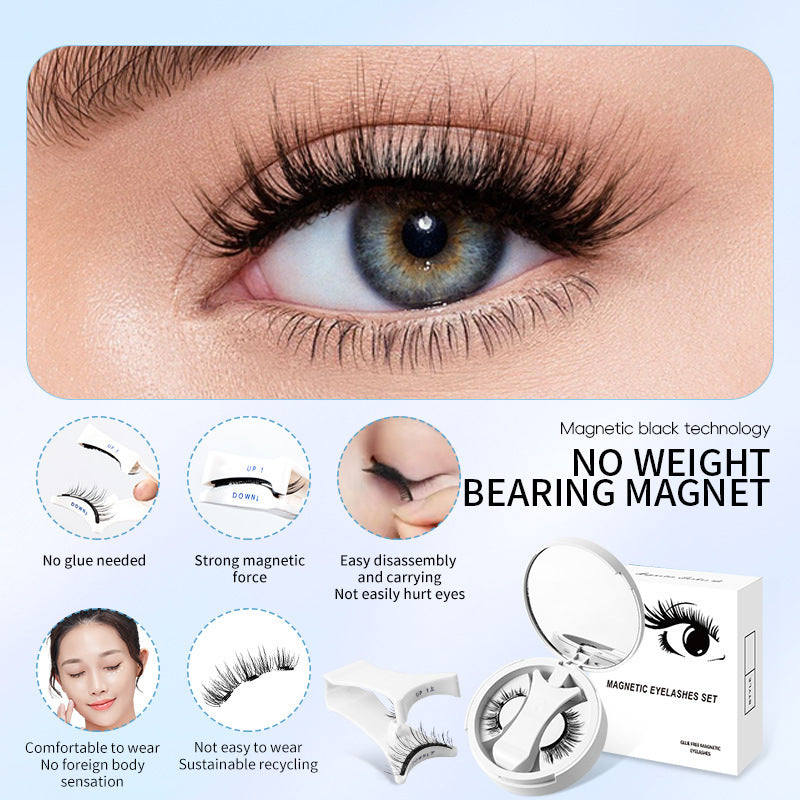 GlamMag™ Magnetic False Eyelashes with Storage Box & Applicator – No Glue Needed!