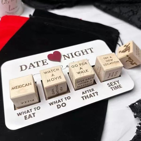 LoveRoll™ Wooden Date Night Dice – Fun & Romantic Game for Couples