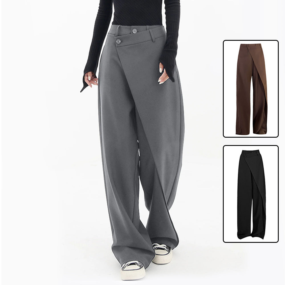 ChicFlow™ Irregular Wide-Leg Pants – Elegant High-Waist Loose Trousers