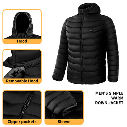 ThermaShield™ Heated Puffer Jacket – Insulated Electric Heating Windbreaker