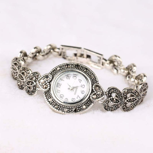 Enchanting Bohemian Rhinestone Crystal Heart Bracelet Watch