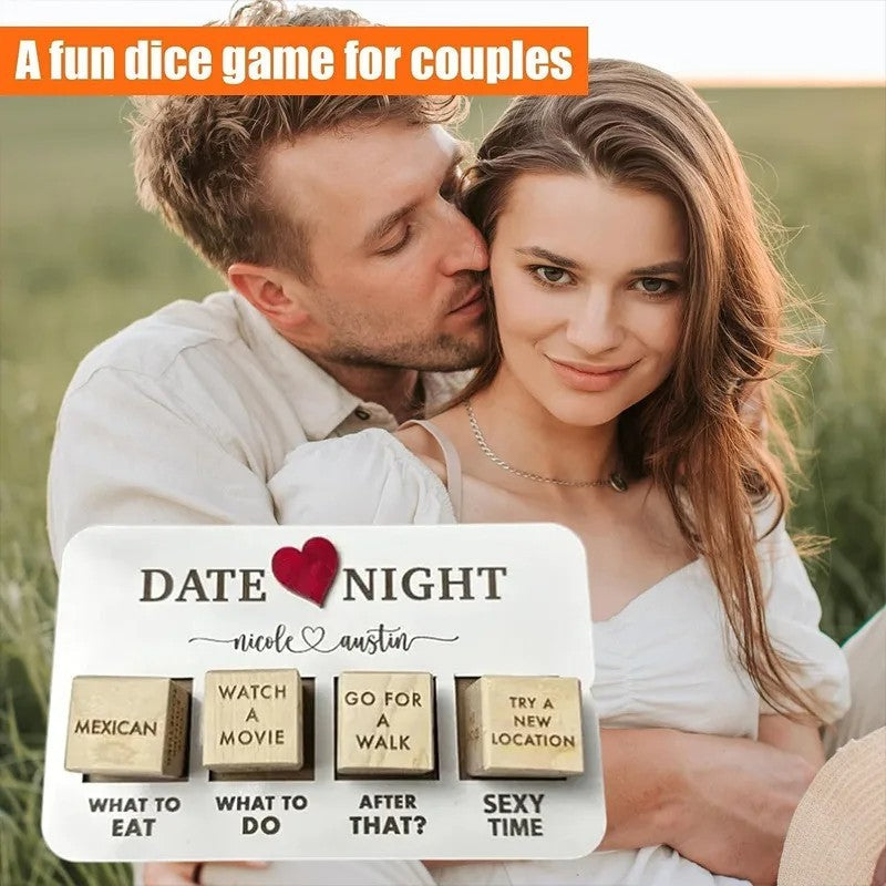 LoveRoll™ Wooden Date Night Dice – Fun & Romantic Game for Couples